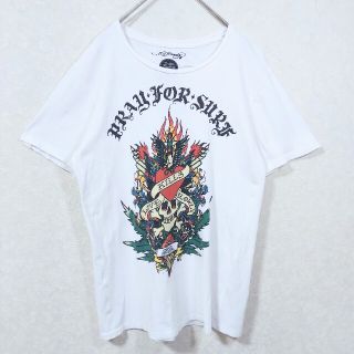 エドハーディー(Ed Hardy)のEd hardy エドハーディー Tシャツ ビックロゴ L 白(Tシャツ/カットソー(半袖/袖なし))