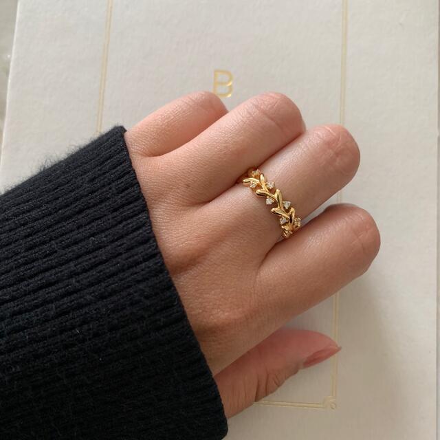 【14号】ハワイアンデザイン　ゴールド　葉っぱ　リング　指輪 レディースのアクセサリー(リング(指輪))の商品写真