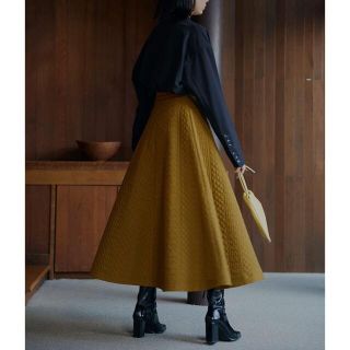 アメリヴィンテージ(Ameri VINTAGE)のMIX QUILTING FLARE SKIRT (ロングスカート)