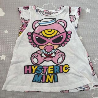 ヒステリックミニ(HYSTERIC MINI)のヒスミニ  Tシャツ　チュニック　テディ　100 ピンク(Tシャツ/カットソー)