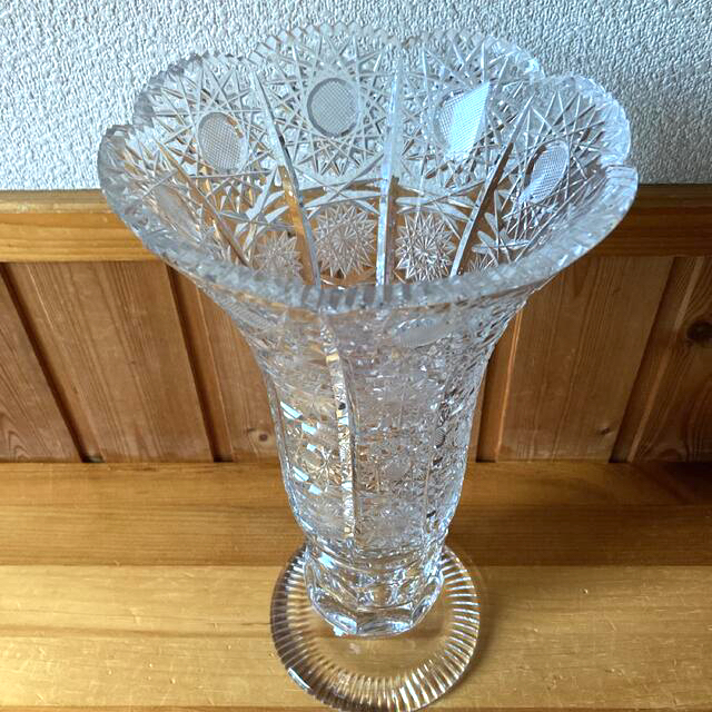 BOHEMIA Cristal(ボヘミア クリスタル)のボヘミアングラス クリスタルフラワーベース 花瓶 インテリア/住まい/日用品のインテリア小物(花瓶)の商品写真