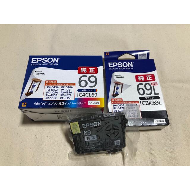 EPSON(エプソン)の【値下げしました】EPSON純正インク　IC4CL69、他2点 スマホ/家電/カメラのPC/タブレット(PC周辺機器)の商品写真