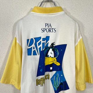 ピアスポーツ(PIA SPORTS)の【90s】PIASPORTS×ルーニーテューンズ　ポロシャツ　ダフィーダック　白(ポロシャツ)