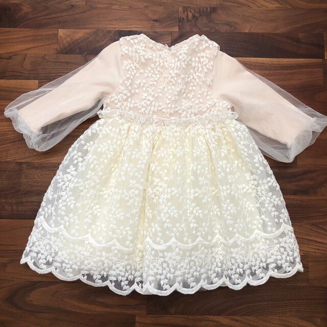 ワンピース ベビー服 記念日に♡ チュールドレス キッズ/ベビー/マタニティのキッズ服女の子用(90cm~)(ドレス/フォーマル)の商品写真