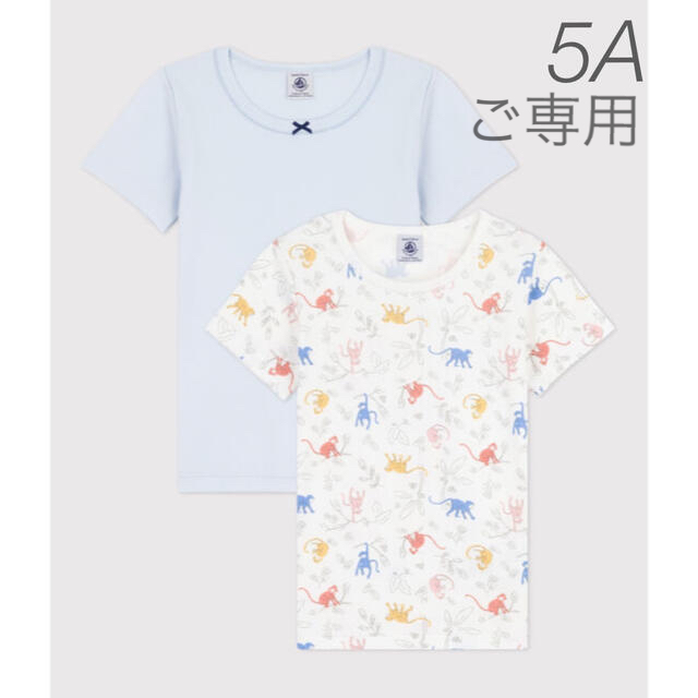 PETIT BATEAU(プチバトー)の⭐︎ご専用⭐︎ 新品未使用  プチバトー  半袖 Tシャツ  2枚組  5ans キッズ/ベビー/マタニティのキッズ服女の子用(90cm~)(Tシャツ/カットソー)の商品写真