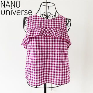 ナノユニバース(nano・universe)のナノ ユニバース カットソー ノースリーブ チェック トップス(シャツ/ブラウス(半袖/袖なし))