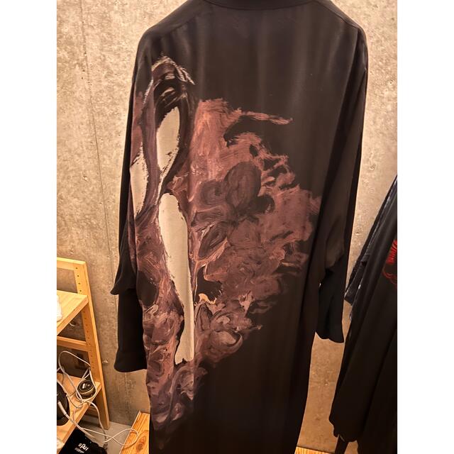 Yohji Yamamoto(ヨウジヤマモト)のW Stand Back Print Coat メンズのジャケット/アウター(ステンカラーコート)の商品写真