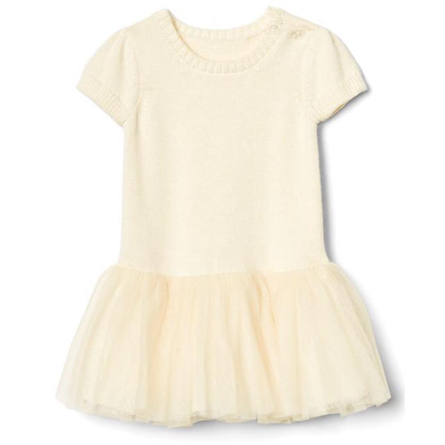 babyGAP(ベビーギャップ)の《新品》18~24mチュール付ニットワンピース キッズ/ベビー/マタニティのキッズ服女の子用(90cm~)(ワンピース)の商品写真