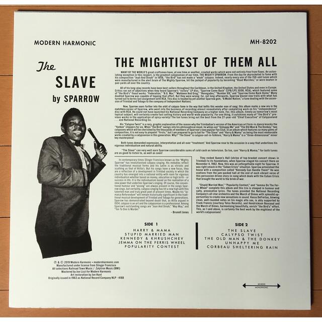 Mighty Sparrow / THE SLAVE  LP レコード