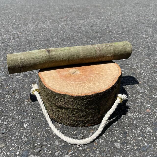 樫の木　薪割り台セット スポーツ/アウトドアのアウトドア(テーブル/チェア)の商品写真