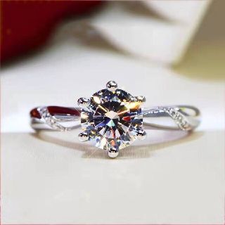 レディース リング ジルコニア 女性 指輪 大粒 六本爪 3ct カラット 婚約(リング(指輪))