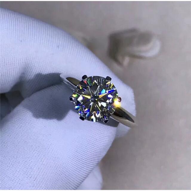 【新品未使用】2ct 18k ビッグジルコニアリング 18KRGP刻印 18号 レディースのアクセサリー(リング(指輪))の商品写真