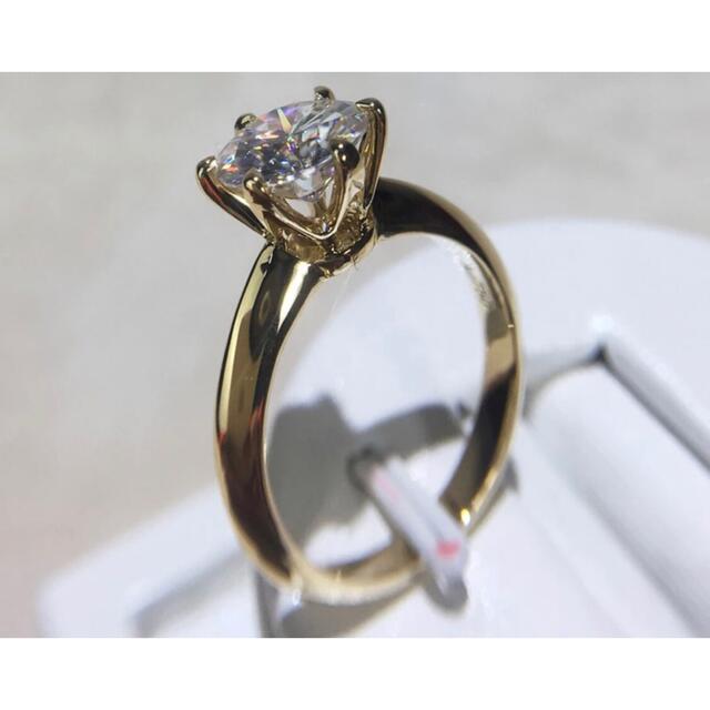 【新品未使用】2ct 18k ビッグジルコニアリング 18KRGP刻印 18号 レディースのアクセサリー(リング(指輪))の商品写真