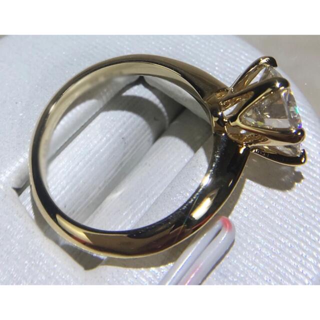 【新品未使用】2ct 18k ビッグジルコニアリング 18KRGP刻印 18号 レディースのアクセサリー(リング(指輪))の商品写真