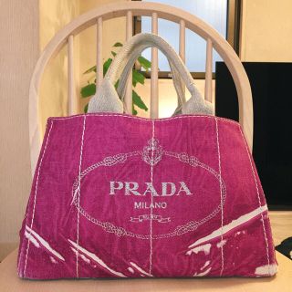 プラダ(PRADA)の《使用回数10回未満》希少 PRADA ペイント カナパ ピンク バッグ(トートバッグ)