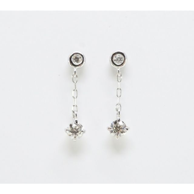 新品プラチナダイヤピアスD:0.20ct-