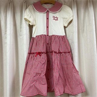 シャーリーテンプル(Shirley Temple)の新品未使用シャーリーテンプルギンガムチェックOP130(ワンピース)