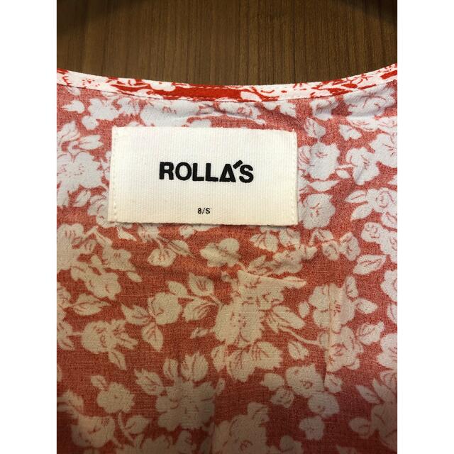 ZARA(ザラ)の美品！Rolla’s レッド×ホワイト　花柄　ブラウス レディースのトップス(シャツ/ブラウス(半袖/袖なし))の商品写真