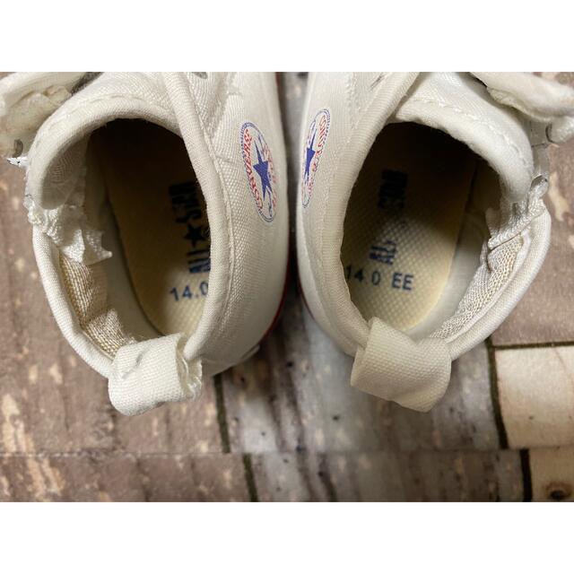 CONVERSE(コンバース)のコンバース　白　14cm キッズ/ベビー/マタニティのベビー靴/シューズ(~14cm)(スニーカー)の商品写真