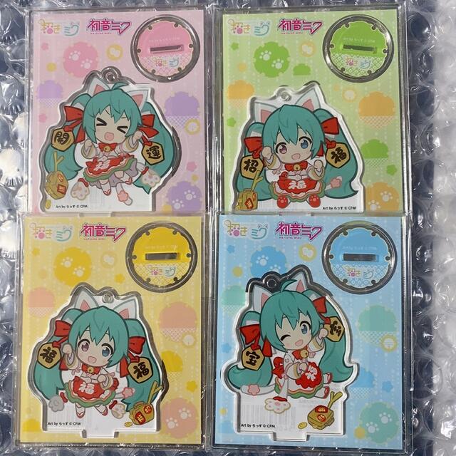 初音ミク　招き猫　コラボグッズ　アクスタ　コンプセット エンタメ/ホビーのおもちゃ/ぬいぐるみ(その他)の商品写真