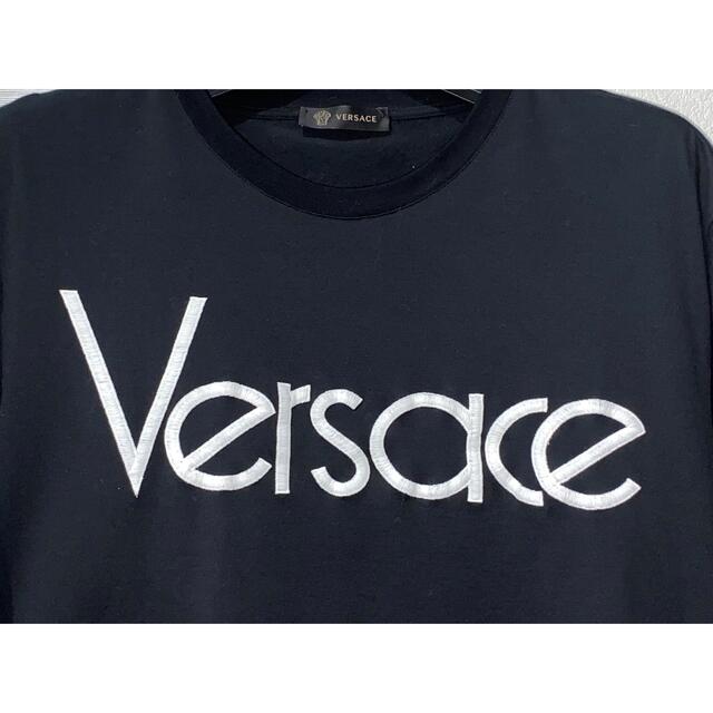 GIANNI VERSACE ロゴ 刺繍 Tシャツ Sサイズ ブラック 2