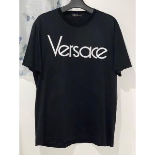 ヴェルサーチ(VERSACE)のGIANNI VERSACE ロゴ 刺繍 Tシャツ Sサイズ ブラック(Tシャツ/カットソー(半袖/袖なし))