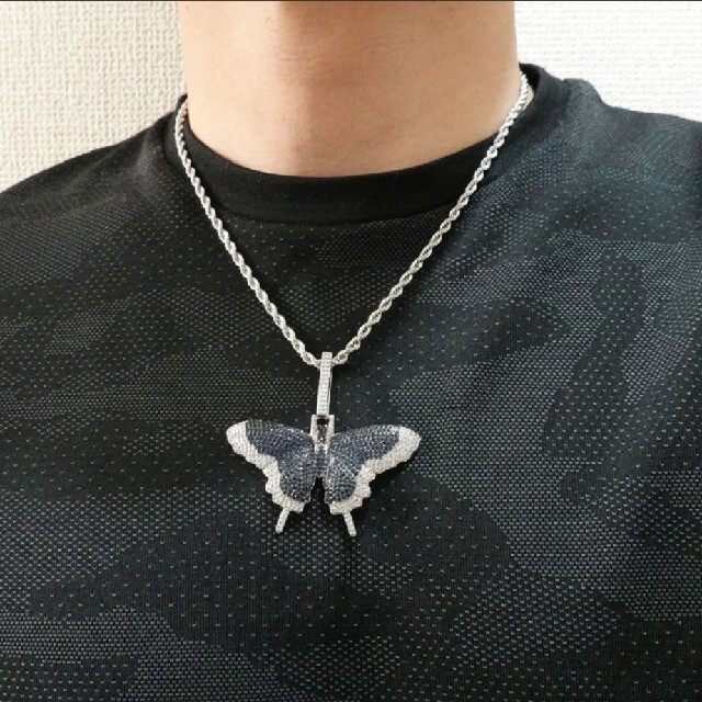 【ルビー】蝶 Butterfly  ネックレス トップ ブリンブリン