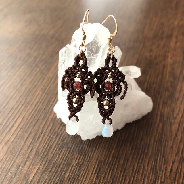 SOLD OUT*559*レインボームーンストーンとウンバライトガーネットの ... SOLD OUT*559*レインボームーンストーンとウンバライトガーネットのピア