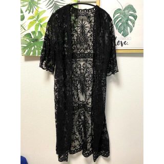 ダブルクローゼット(w closet)の【美品】w closetロングレースカーディガン(カーディガン)