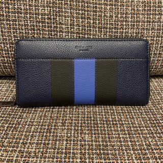 コーチ(COACH)のショプバ・箱付きレアカラー75395 長財布　ブルー×ブルーブラック(長財布)