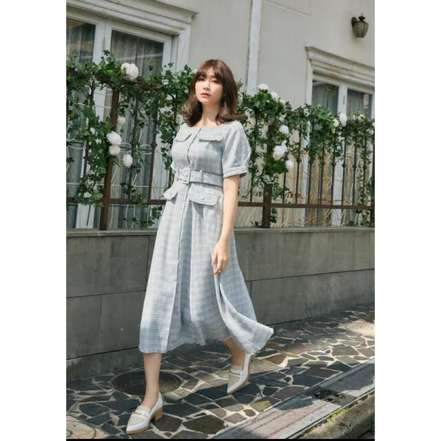 Her lip to(ハーリップトゥ)のherlipto classic tweed belted dress  レディースのワンピース(ロングワンピース/マキシワンピース)の商品写真