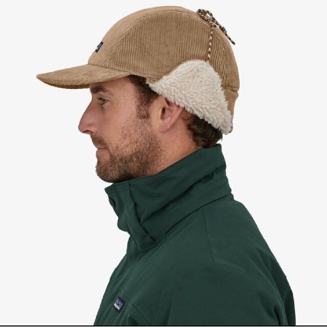 patagonia(パタゴニア)のpatagonia corduroy ear flap cap ベージュ　新品 メンズの帽子(キャップ)の商品写真