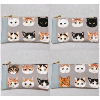 M44様オーダー🐈‍⬛handmadeポーチ✤ねこねこ猫いっぱい×4枚コースター(ポーチ)