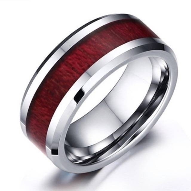 【SALE】リング　メンズ　指輪　レッド　赤　チタン　鋼　20号 メンズのアクセサリー(リング(指輪))の商品写真