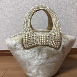 アナトリエ(anatelier)の♡ai♡様専用<美品>アナトリエ☆ リボン パール ファーかごバッグ(かごバッグ/ストローバッグ)