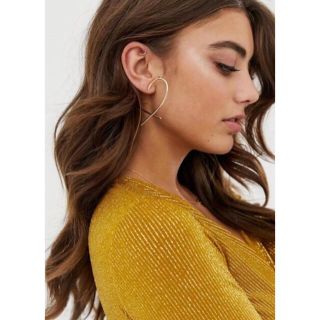 エイソス(asos)のasosピアス オープン ハート アクセサリー インポート  ゴールド(ピアス)