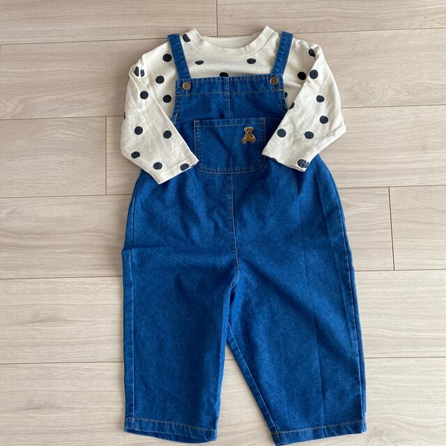 しまむら(シマムラ)のPOLO baby デニム サロペット 100cm キッズ/ベビー/マタニティのキッズ服男の子用(90cm~)(パンツ/スパッツ)の商品写真