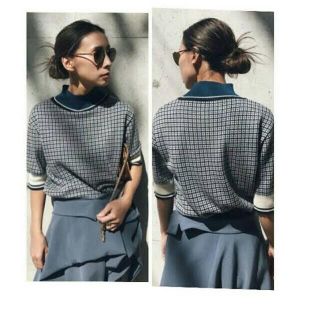 アメリヴィンテージ 半袖 ニット/セーター(レディース)の通販 29点 ... AMERI OLDEN PLAID KNIT 半袖ニットブラウン