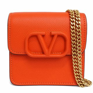 ヴァレンティノ(VALENTINO)のヴァレンティノ ガラヴァーニ Vスリング コンパクト チェーン ウォレット 財布 バッグ斜め掛け オレンジ SW0P0S96 箱付（新品・未使用品）(ハンドバッグ)