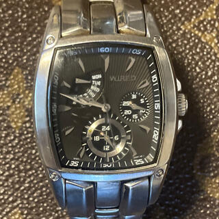 ワイアード(WIRED)の［ワイアード ］クロノグラフ 腕時計 メンズ ブラック文字盤 純正ブレス (腕時計(アナログ))