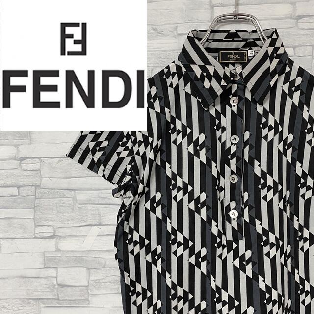 FENDI(フェンディ)の【希少】イタリア製　フェンディ FENDI  半袖ポロシャツ　伸縮性あり 44 レディースのトップス(ポロシャツ)の商品写真