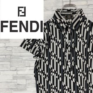 フェンディ(FENDI)の【希少】イタリア製　フェンディ FENDI  半袖ポロシャツ　伸縮性あり 44(ポロシャツ)