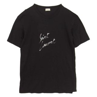 サンローラン(Saint Laurent)のサンローラン ロゴ プリント クルーネック Tシャツ【中古】(Tシャツ/カットソー(半袖/袖なし))