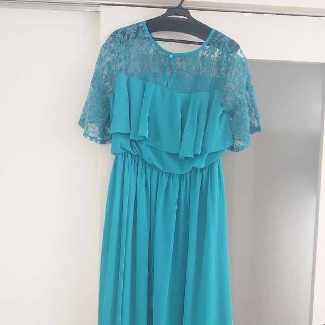パーティドレス　XLサイズ　ブルー　マタニティ レディースのフォーマル/ドレス(ロングドレス)の商品写真