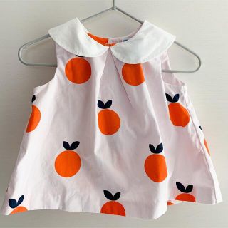 ジャカディ(Jacadi)の【SSS様専用】jacadi オレンジ柄 ブラウス 12M(シャツ/カットソー)