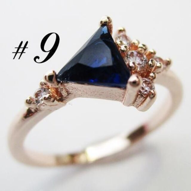 新品 9号 リング ピンクゴールドカラー ジルコニアダイヤモンド レディースのアクセサリー(リング(指輪))の商品写真