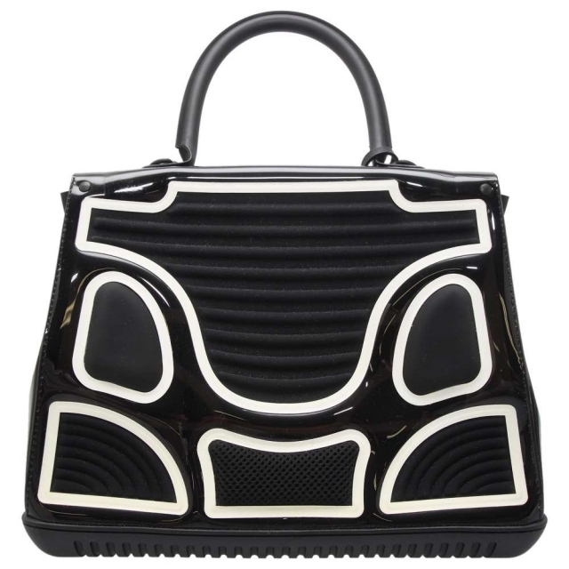 デルボー ハンドバッグ ブリヨンMM チャンピオン Delvaux バッグ 2wayショルダー 黒 ブラック ホワイト