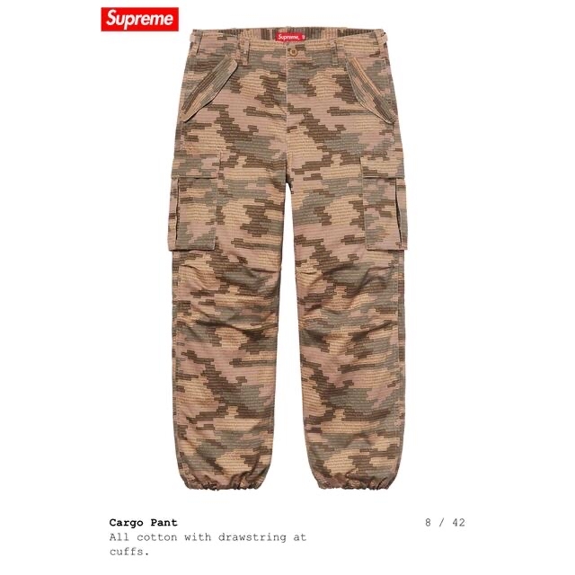 パンツSupreme Cargo Pant  Tan Camo  w34