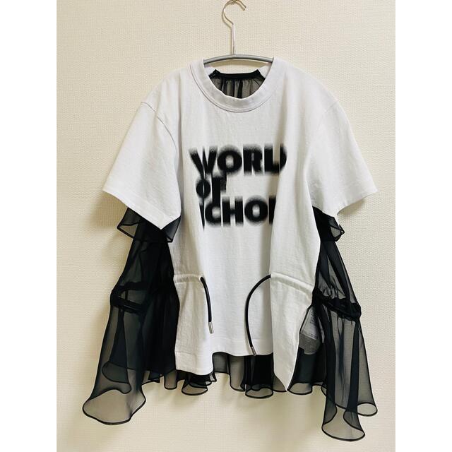 Sacai  World of Echoes シフォンロゴカットソー　Tシャツ