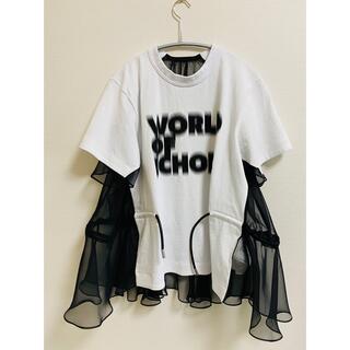Sacai World of Echoes シフォンロゴカットソー Tシャツ-